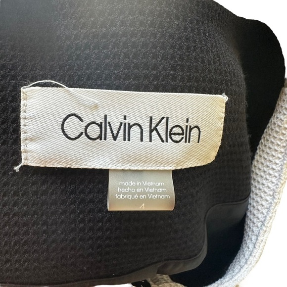 Calvin Klein Women's Front Zip Black & White Color Block Business Jacket‎ Size 4 - Picture 7 of 15